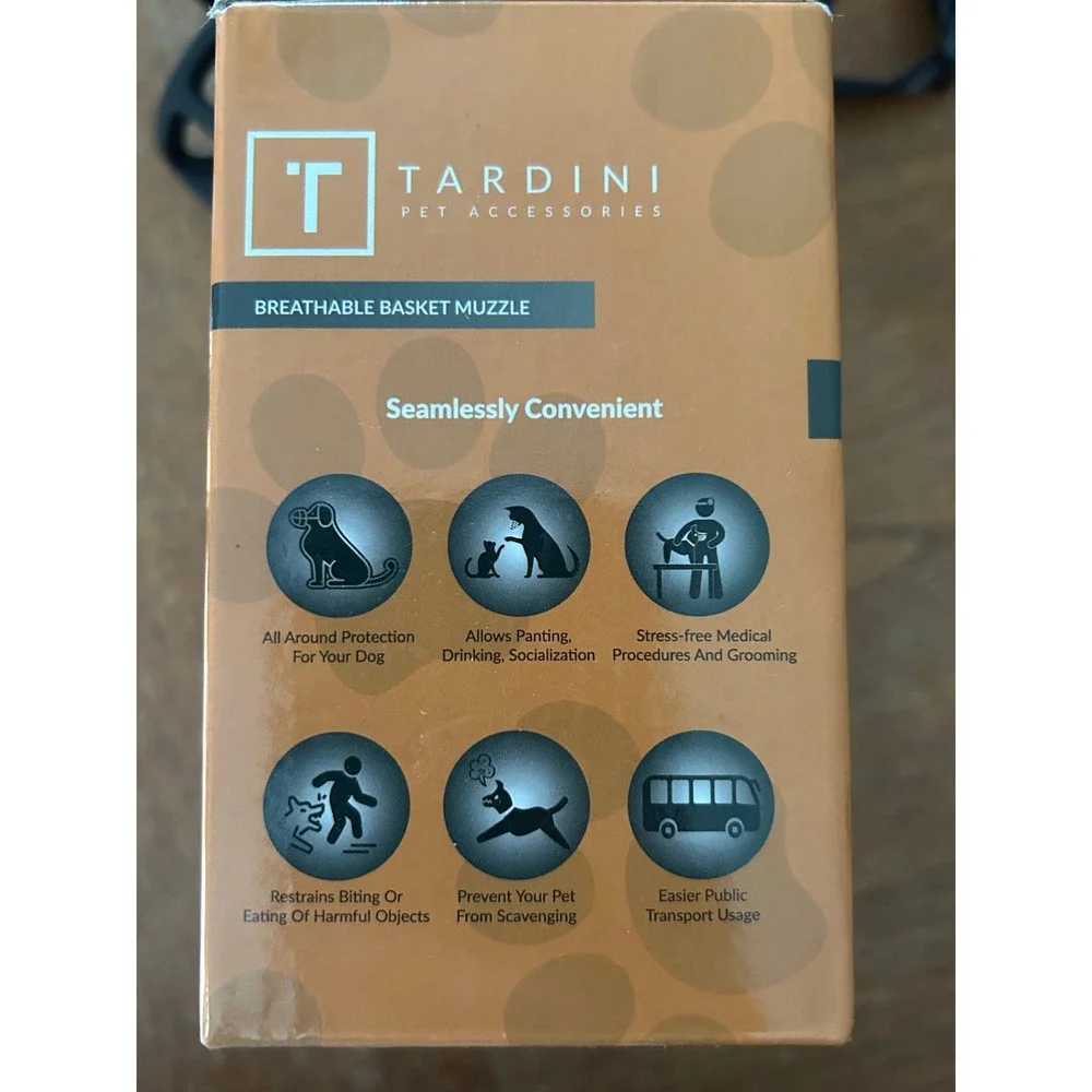 Tardini Pet Accessories Breathable Basket‎ Dog Muzzle Black Size 3 Reflective